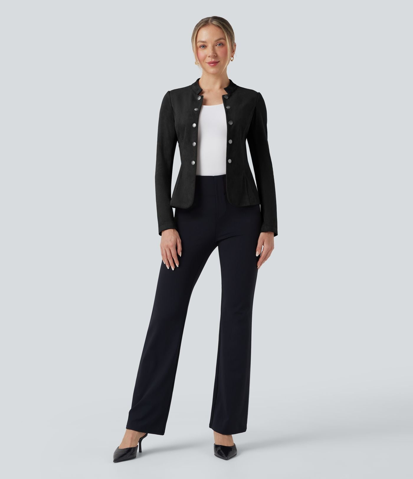 Veste de travail ajustée en daim manches longues