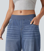 Jean capri barrel taille basse Halara Flex™ Denim avec poches