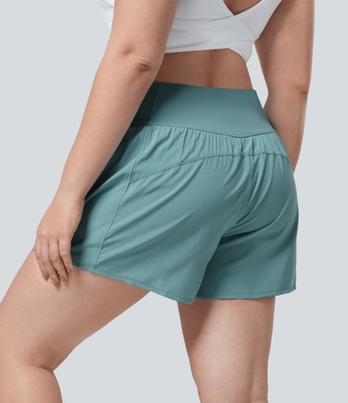 Breezeful™ Short 11,3cm De Yoga 2 En 1 Taille Haute Avec Poche Latérale Croisée Et Séchage Rapide