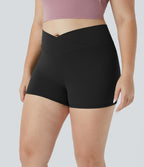 Softlyzero™ Short 7,5cm Bike Yoga à Taille Haute Croisée Unie Grande Taille