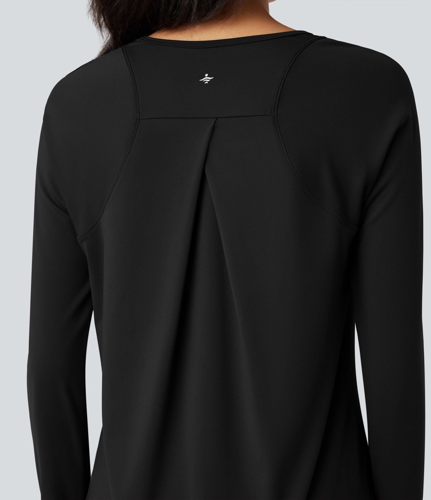 Top de sport running SoftlyZero™ Airy ourlet fendu col rond manches longues - UPF50+