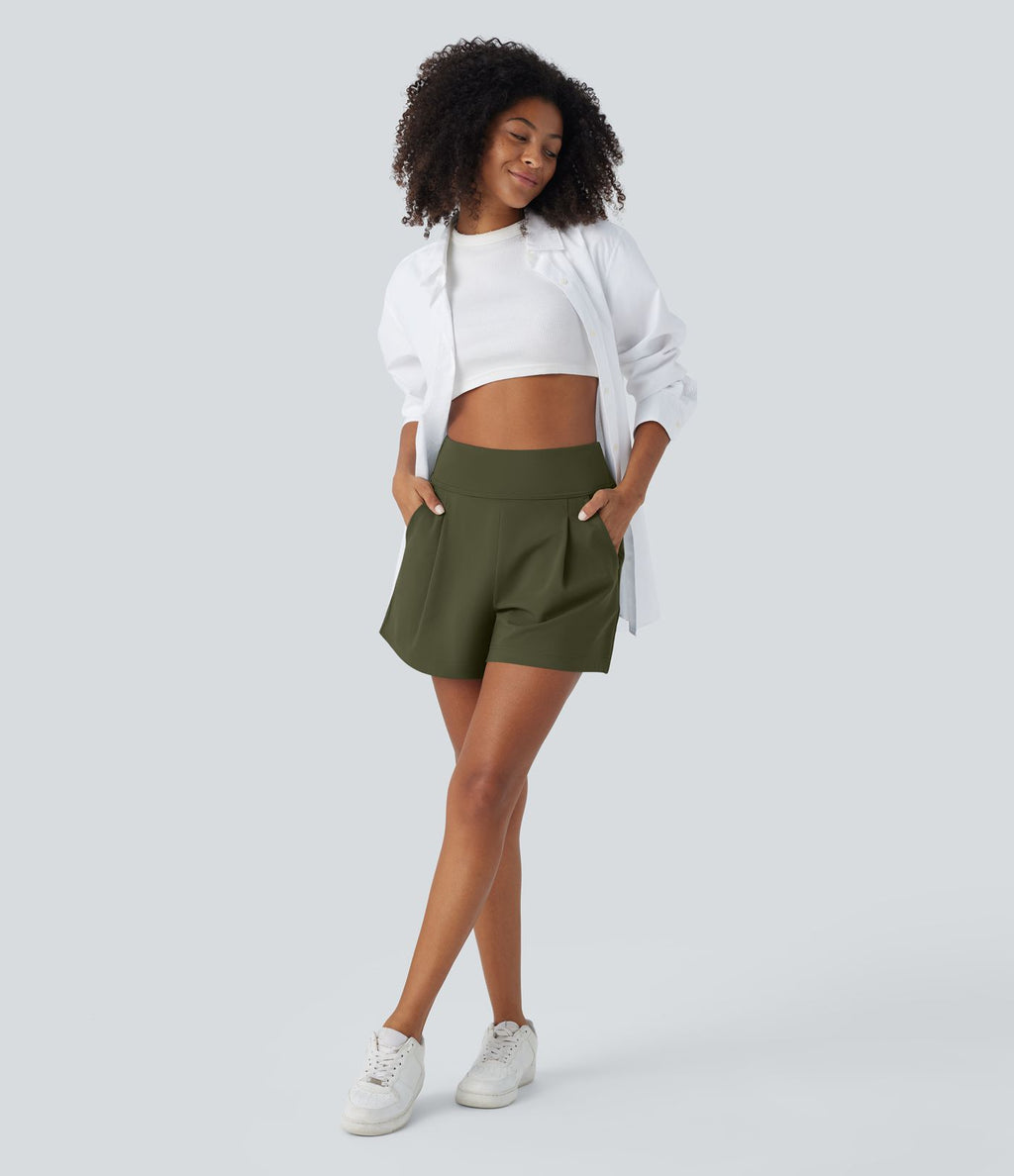 Short de travail large taille haute DayStretch avec poches