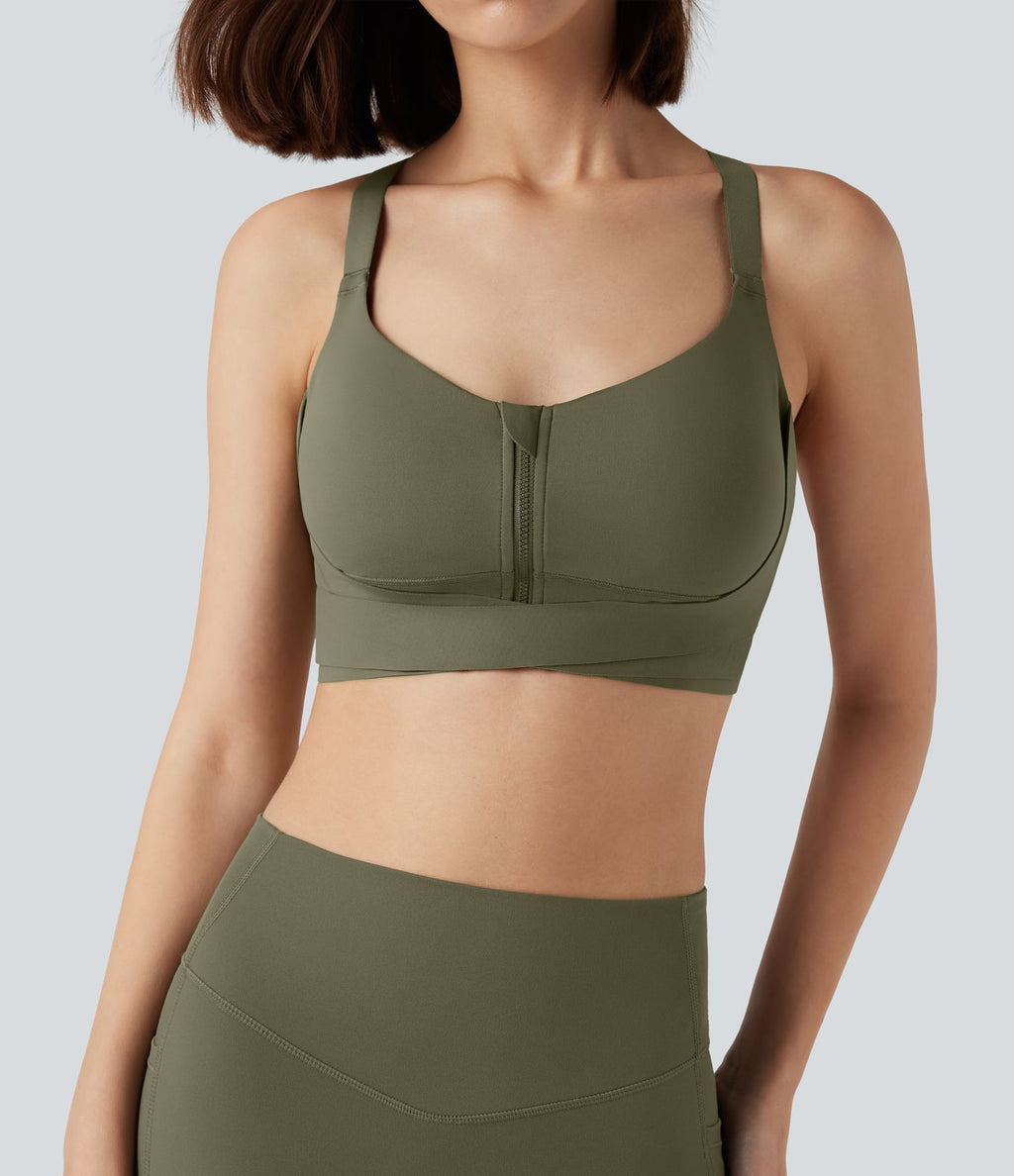 Brassière de sport course SpeedWave™ soutien intermédiaire push-up zip boucle réglable séchage rapide bonnets A-C