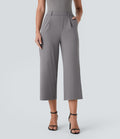 Pantalon capri de travail coupe droite taille haute Halara Flex™ DayStretch avec poches latérales