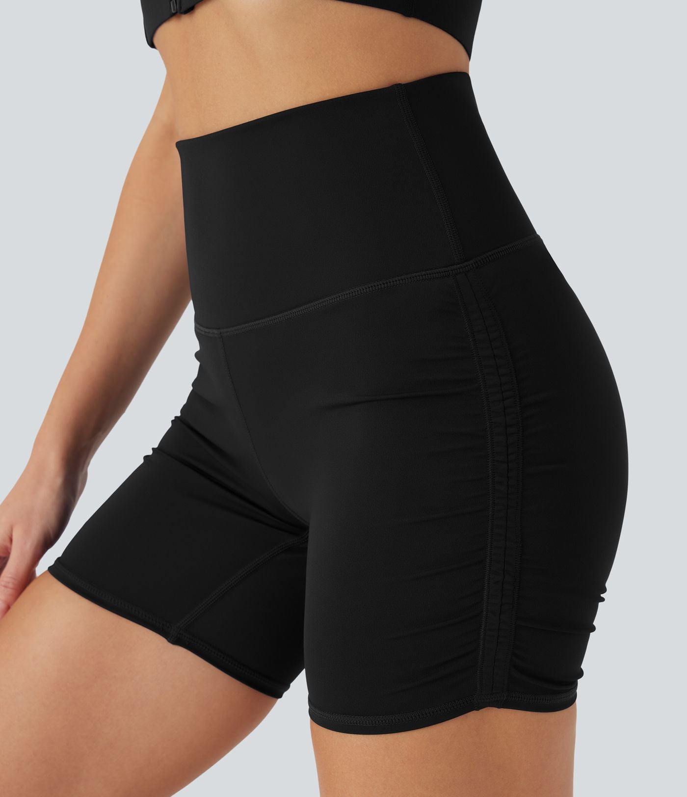 Short cycliste 12,5 cm de course gainant taille haute avec fronces et séchage rapide SoftlyZero™