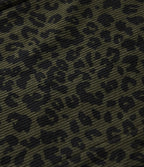 Pantalon léopard velours côtelé imprimé coupe droite mop taille haute avec poches