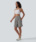 Short de yoga 2-en-1 SoftlyZero™ Airy taille très haute effet frais InstantCool 22,8 cm avec poches