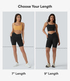 Softlyzero™ Short 17,5cm Yoga Taille Haute Crossover avec Poches Latérales