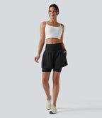 Short de yoga SoftlyZero™ Airy 2-en-1 taille ultra-haute effet frais InstantCool 17,5 cm avec poches