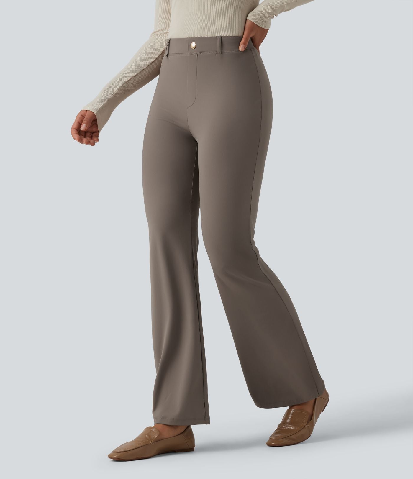 Pantalon tailleur évasé taille haute