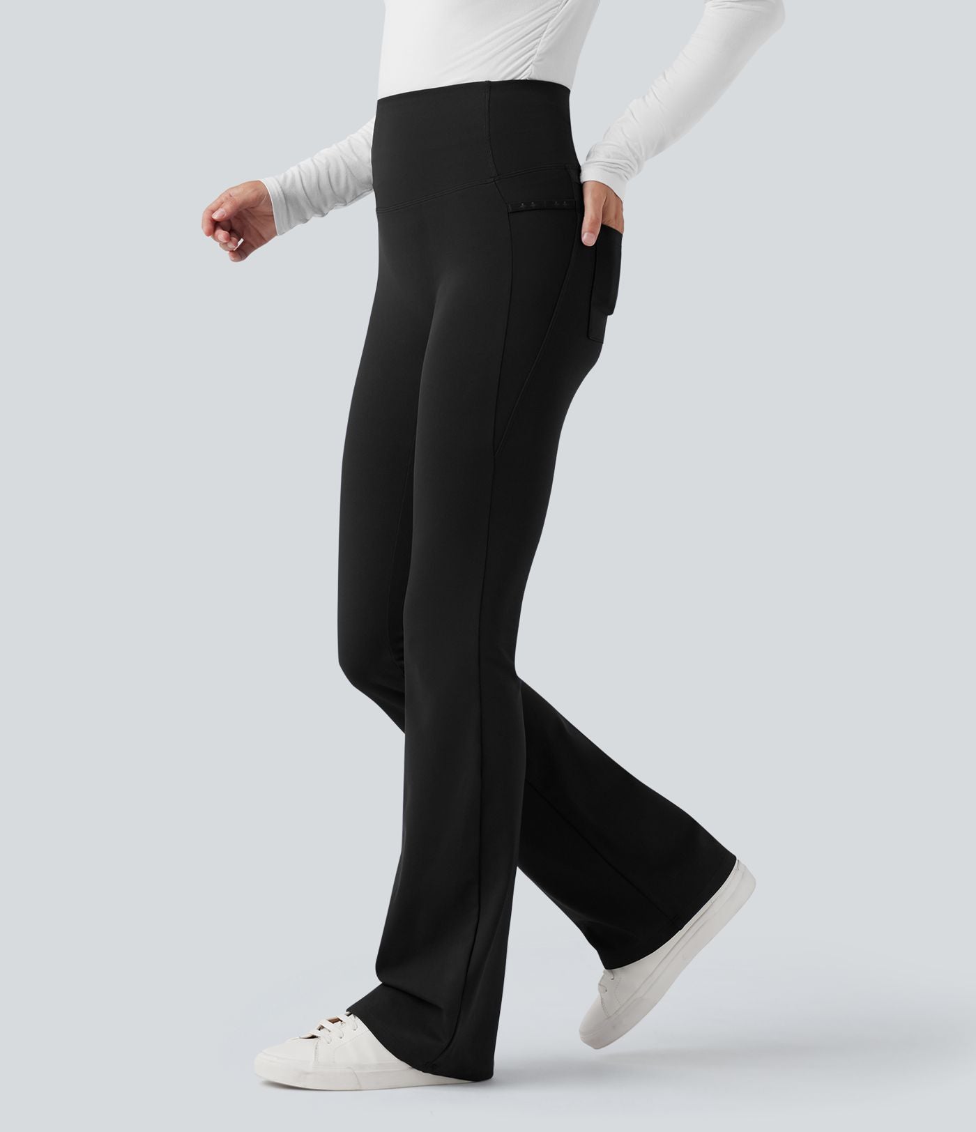 Patitoff™ 2.0 Pantalon casual évasé taille haute gainant anti-poils d'animaux avec poches