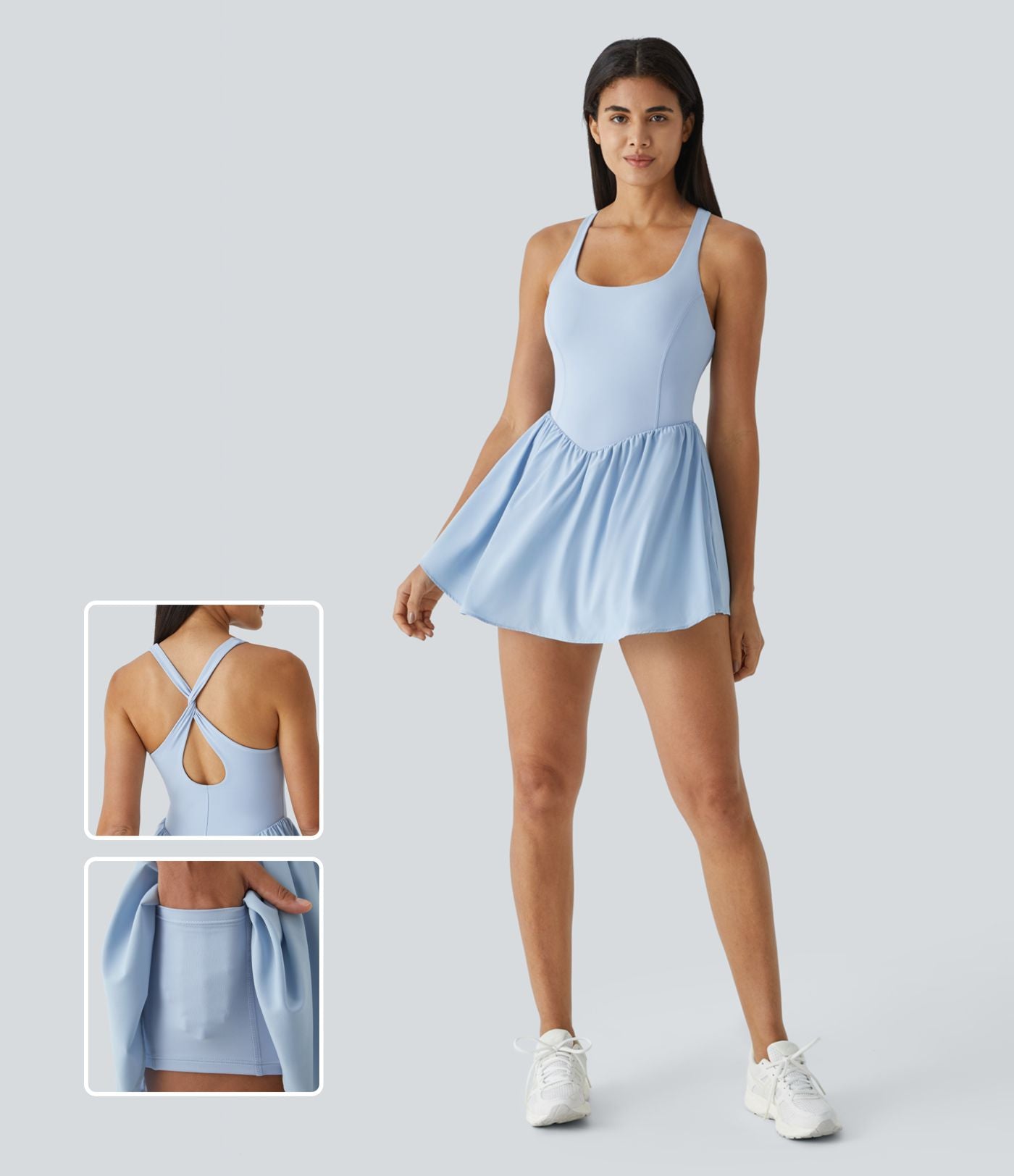 Robe de sport mini 2-en-1 Breezeful™ corset fluide séchage rapide avec poche padel/pickleball A-C