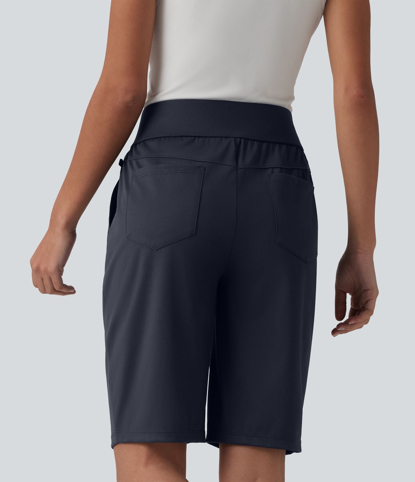 Short de golf séchage rapide taille haute avec poches 25 cm - Golf Tee - UPF40+