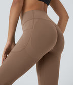Legging corsaire d'entraînement gainant galbant taille haute avec effet scrunch et poches Halara UltraSculpt™