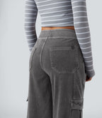Halara Flex™ Taille Mi-Haute Multiples Poches Jambe Droite Jean Cargo Décontracté Extensible