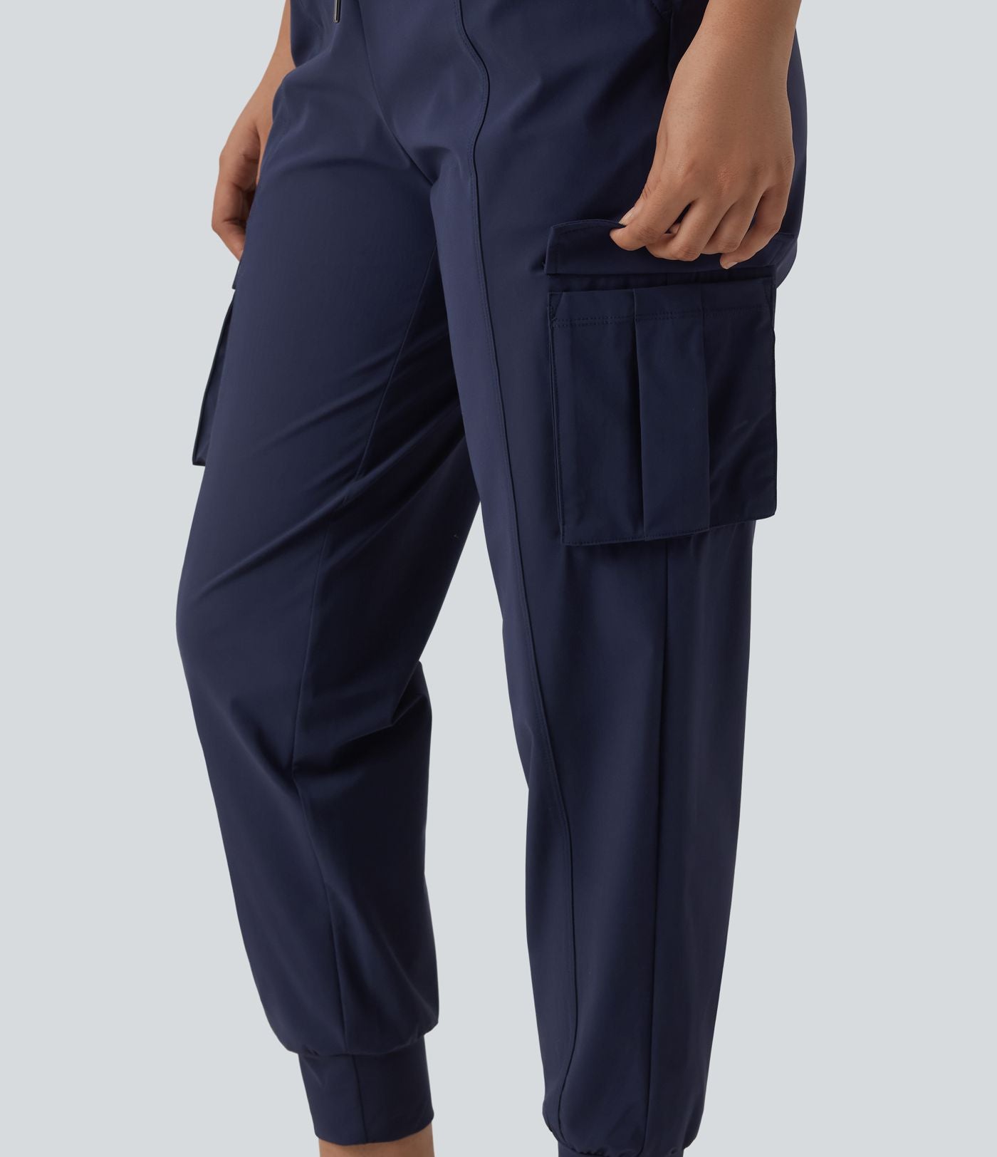 Jogging cargo décontracté à séchage rapide effet frais InstantCool taille haute avec cordon de serrage et poches, protection solaire UPF40+