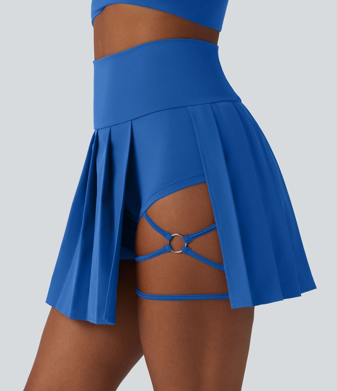 Jupe de danse courte plissée 2-en-1 Breezeful™ taille haute séchage rapide avec ourlet asymétrique et poches – Version longue