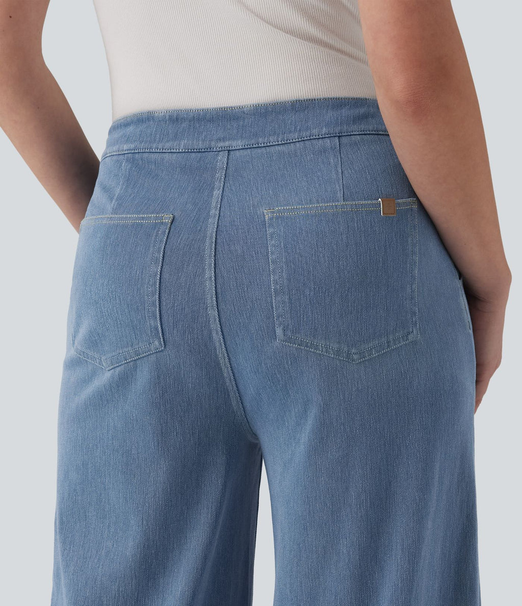 Halara Flex™ Jean large taille haute à boutons décoratifs avec poches