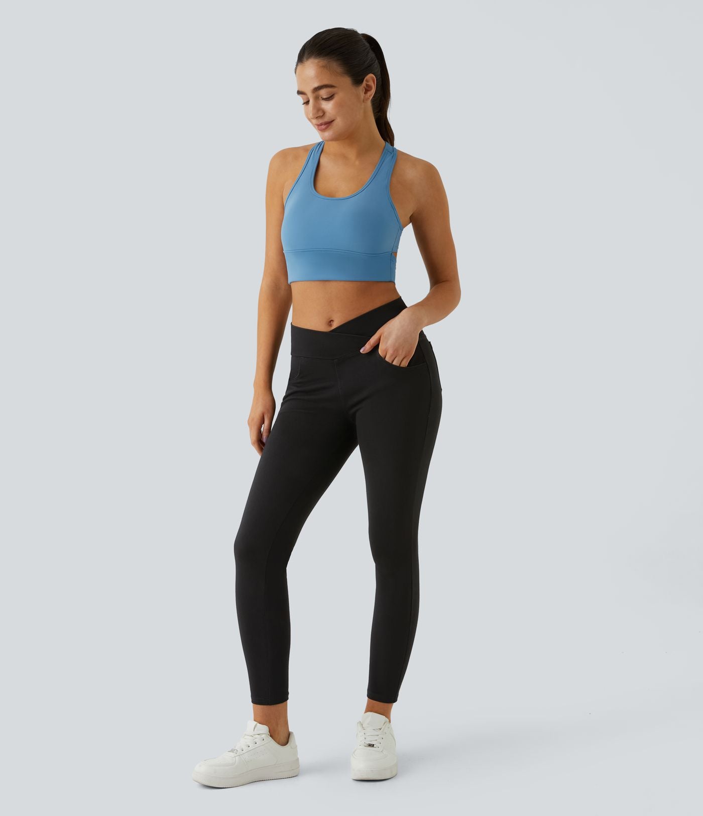 Halara Flex™ Jegging Travail Taille Haute Croisé Poches Multiples Tricot Extensible