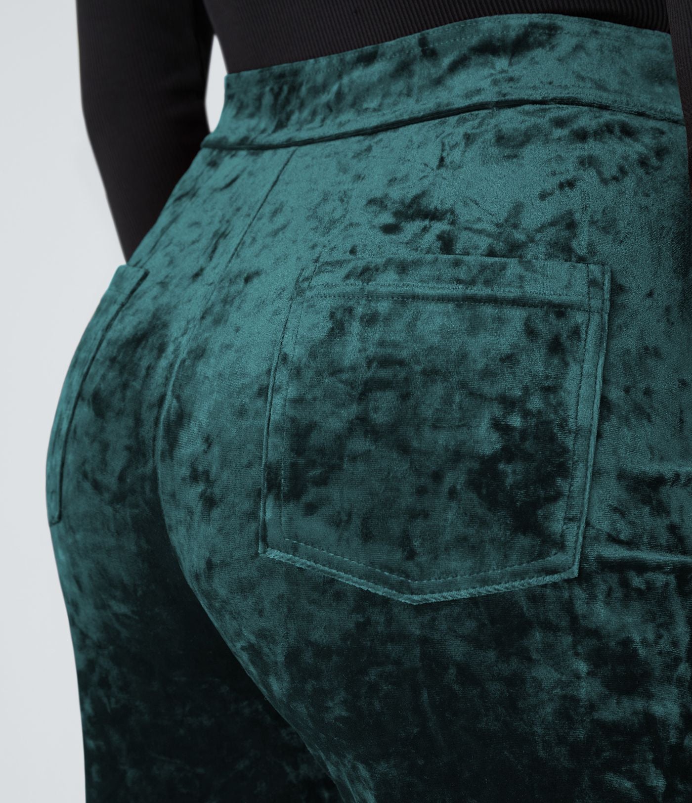 Pantalon en Velours Taille Haute avec Bouton Multipoches Droites