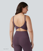 Débardeur de yoga court grande taille Halara UltraSculpt™ torsadé dos nu avec doubles bretelles et brassière intégrée