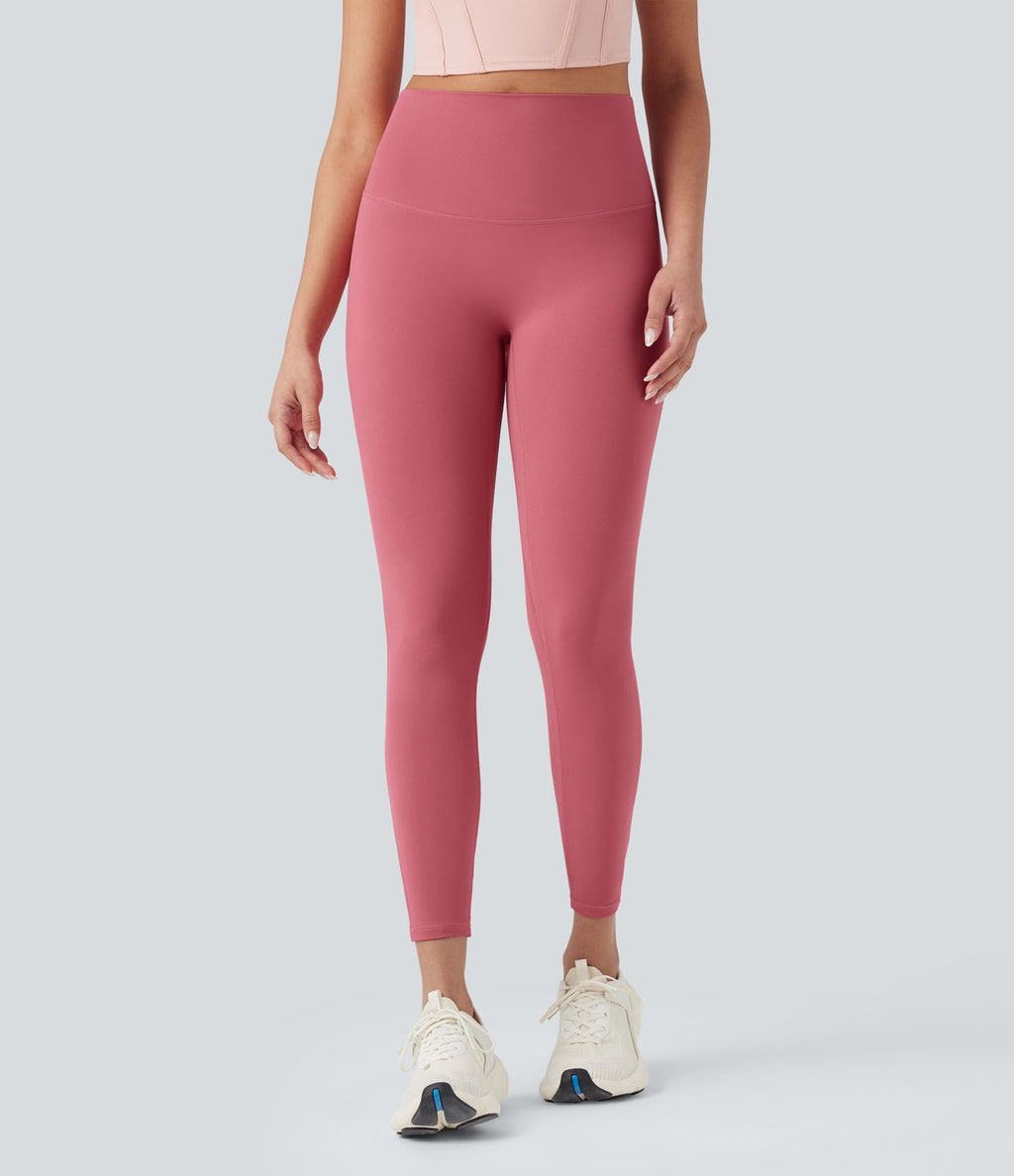 Legging yoga 7/8 SoftlyZero™ taille haute froncé avec lien dos - UPF50+