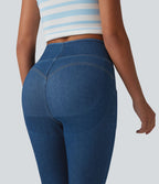 Legging 7/8 en denim gainant taille haute effet push-up Halara Flex™ avec poches