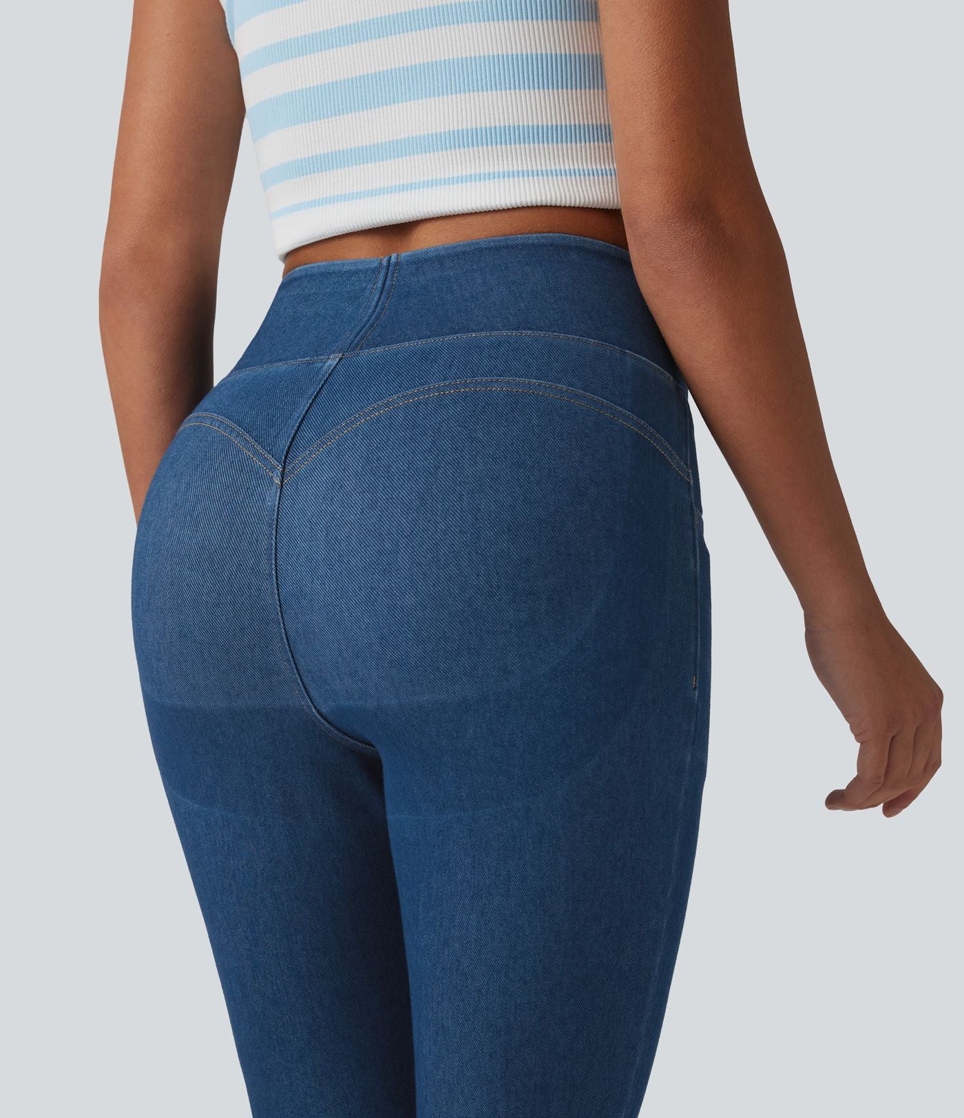 Legging 7/8 en denim gainant taille haute effet push-up Halara Flex™ avec poches