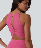 Brassière de yoga courte col U avec découpes et brassière intégrée