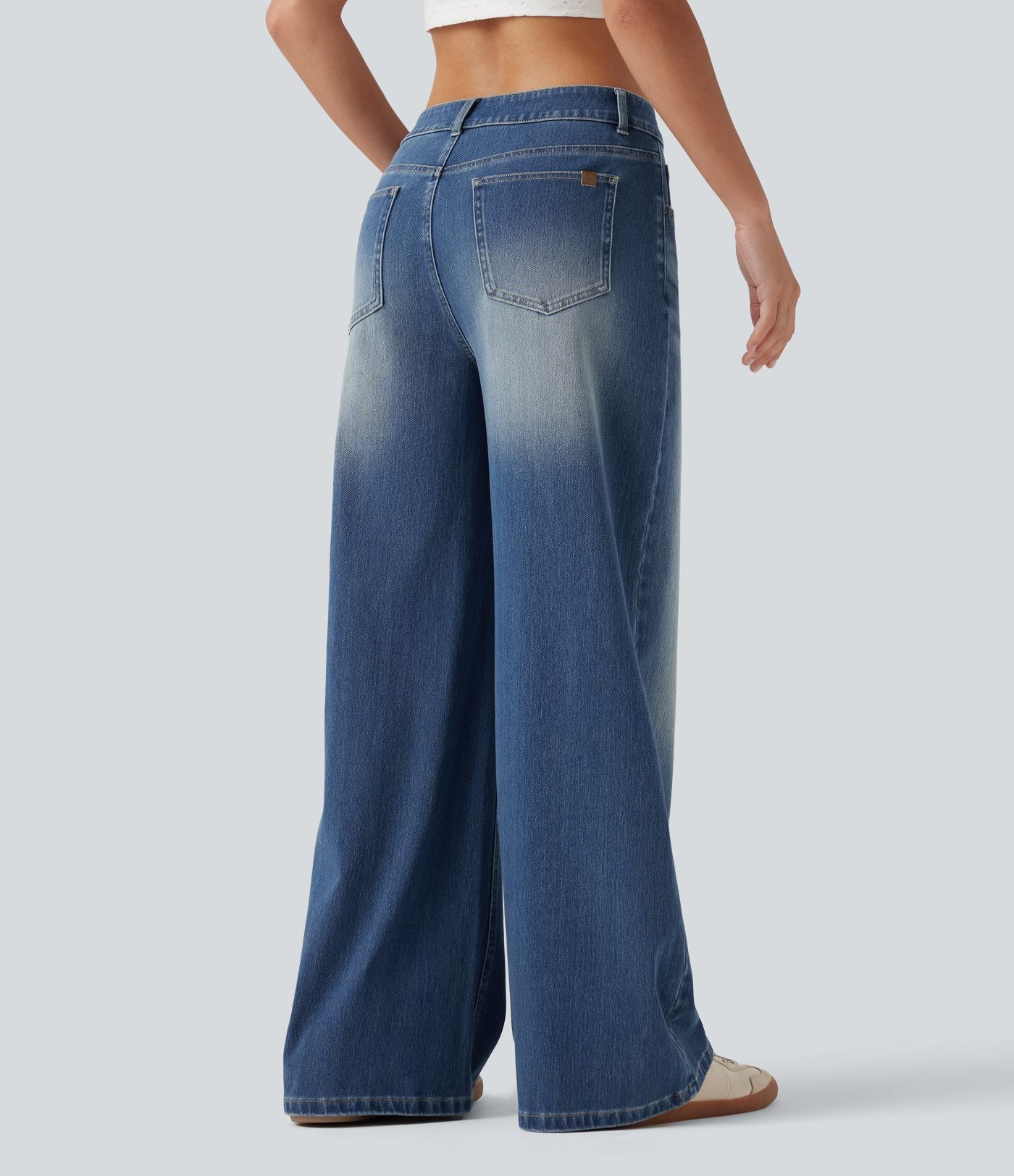 Jean large décontracté Halara Flex™ asymétrique taille mi-haute avec poches