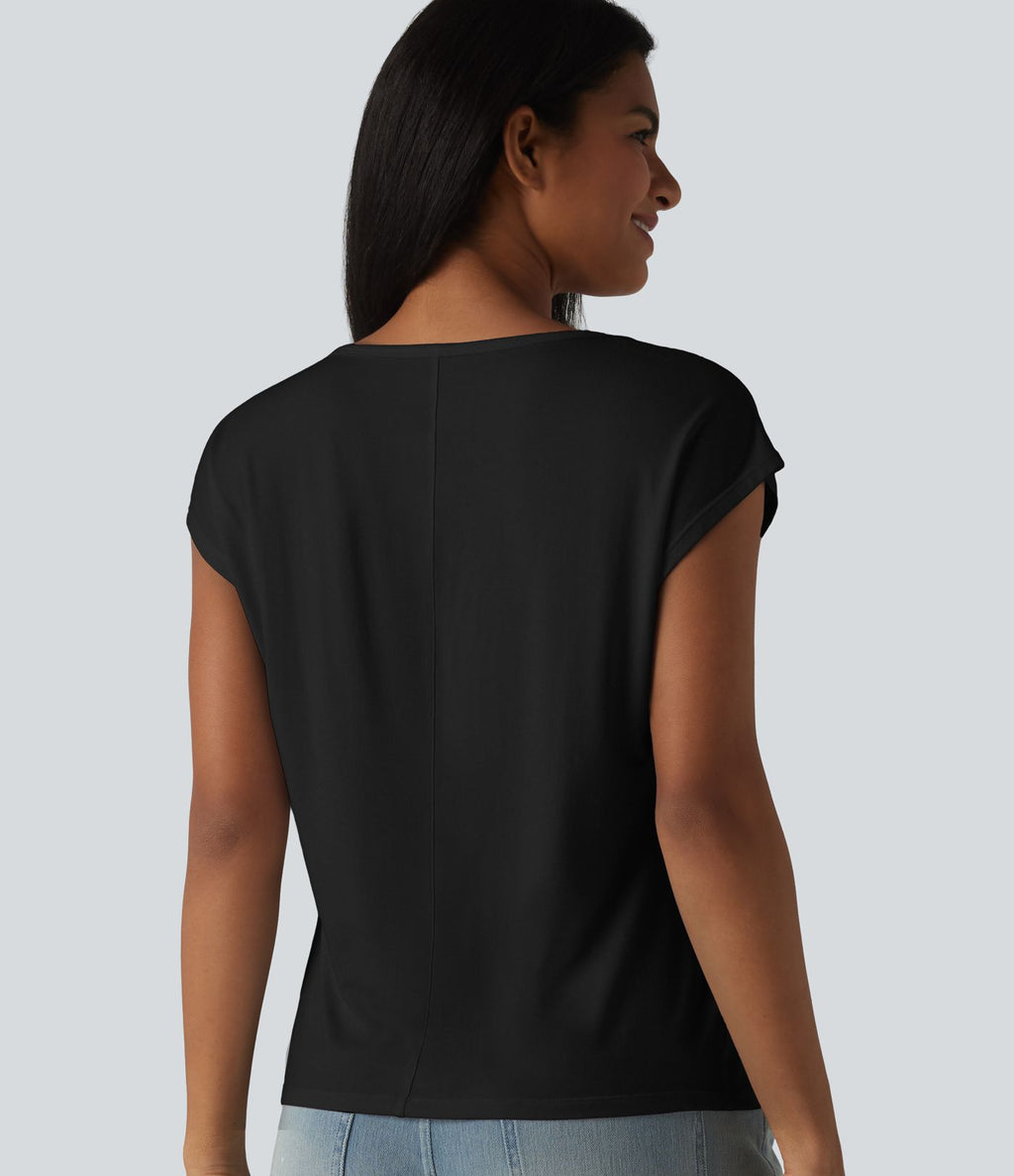 T-shirt col U manches courtes