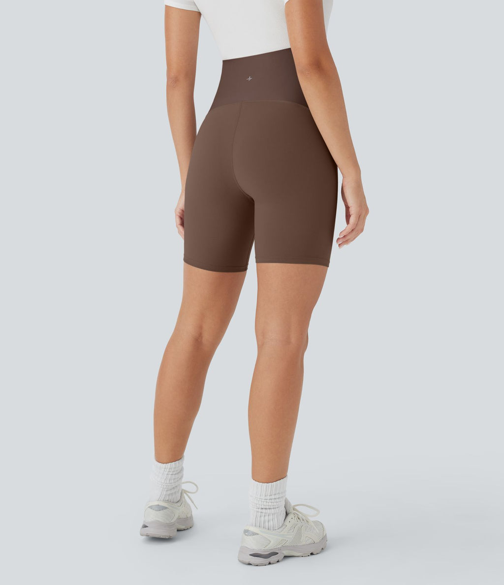Short cycliste de yoga de maternité Softlyzero™ à taille super haute 17,5 cm-UPF50+