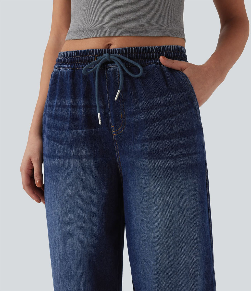 Jean décontracté Halara Flex™ taille mi-haute avec cordon de serrage et pochesns