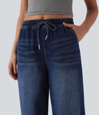 Jean décontracté Halara Flex™ taille mi-haute avec cordon de serrage et pochesns