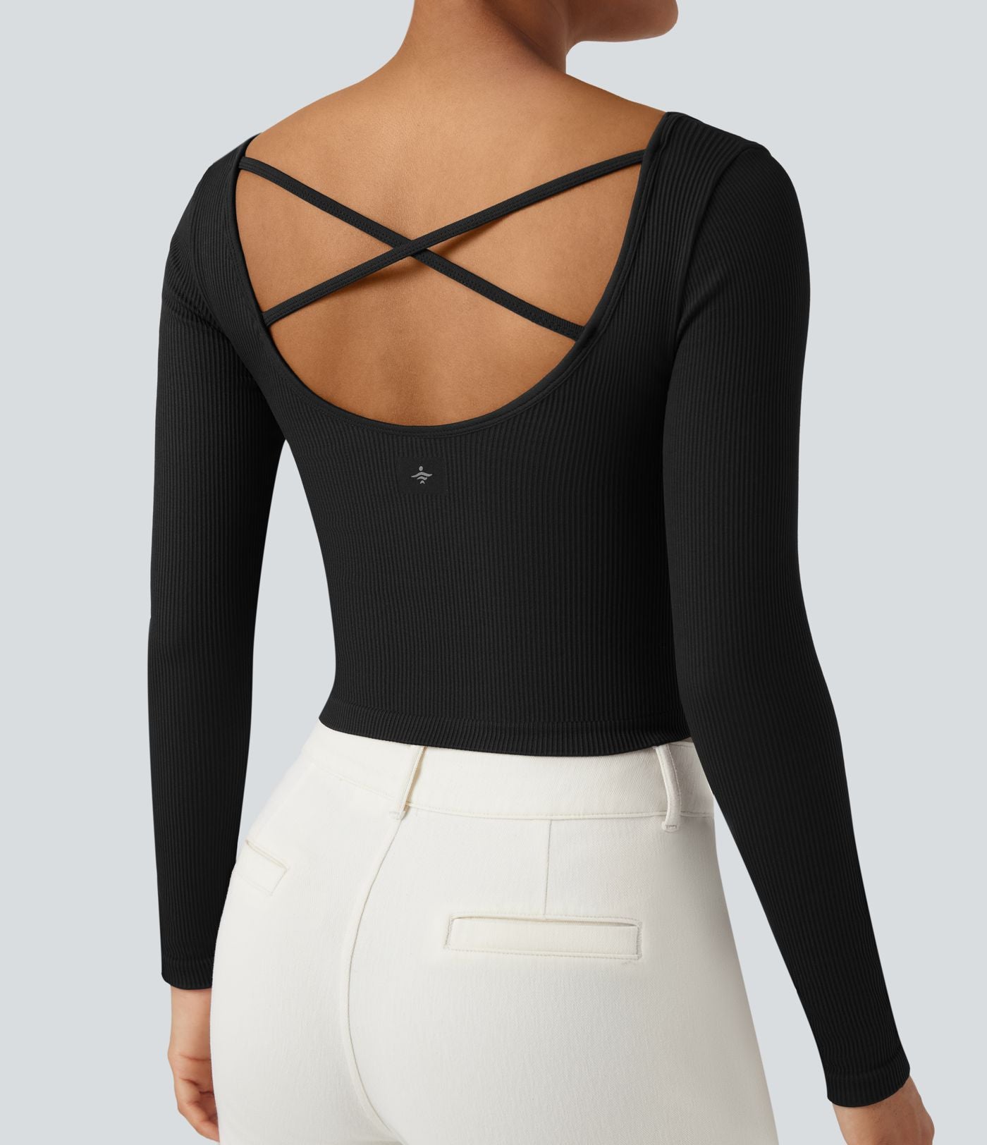 Haut de sport yoga col U à manches longues sans couture OneForm Seamless Flow