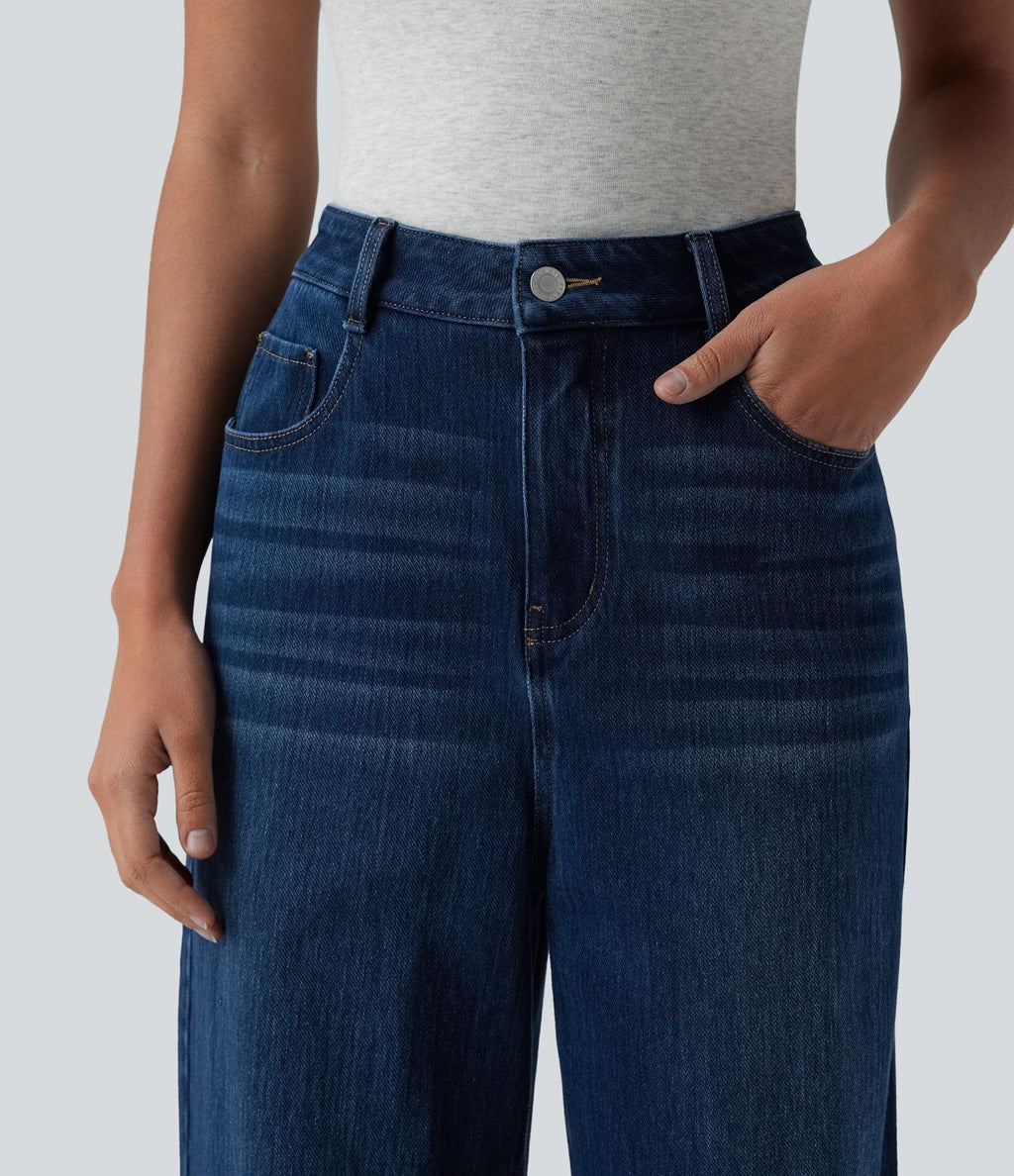 Jean Halara Flex™ taille haute large décontracté avec poches