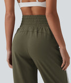 Jogging casual capri à rayures taille haute avec cordon de serrage et poches