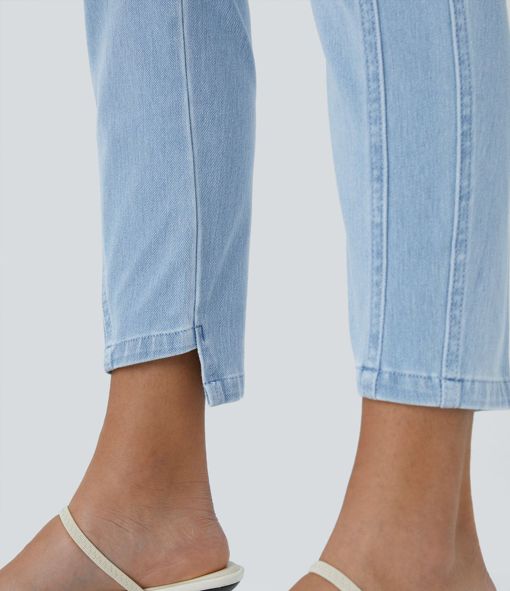 Jean skinny 7/8 décontracté taille basse Halara Flex™ avec poches zippées