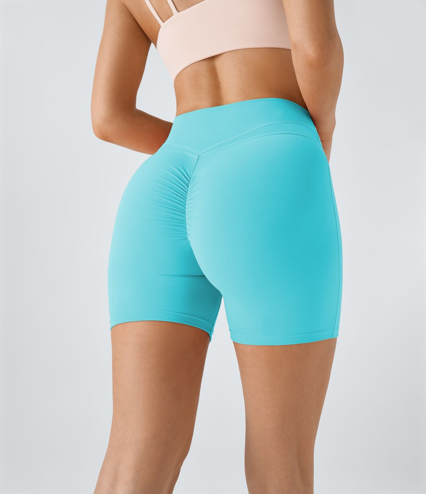Softlyzero™ Plush Shorts 12,5cm Yoga Taille Haute Croisés Froncés
