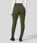 Pantalon ajusté taille haute zippé avec poches