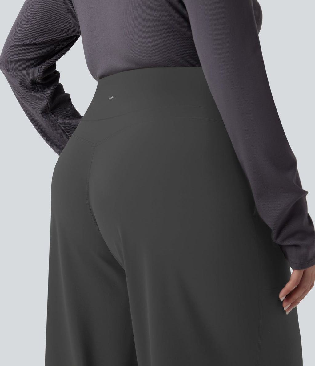Pantalon de yoga grande taille jambes droites taille haute gainant Halara UltraSculpt™ avec poches