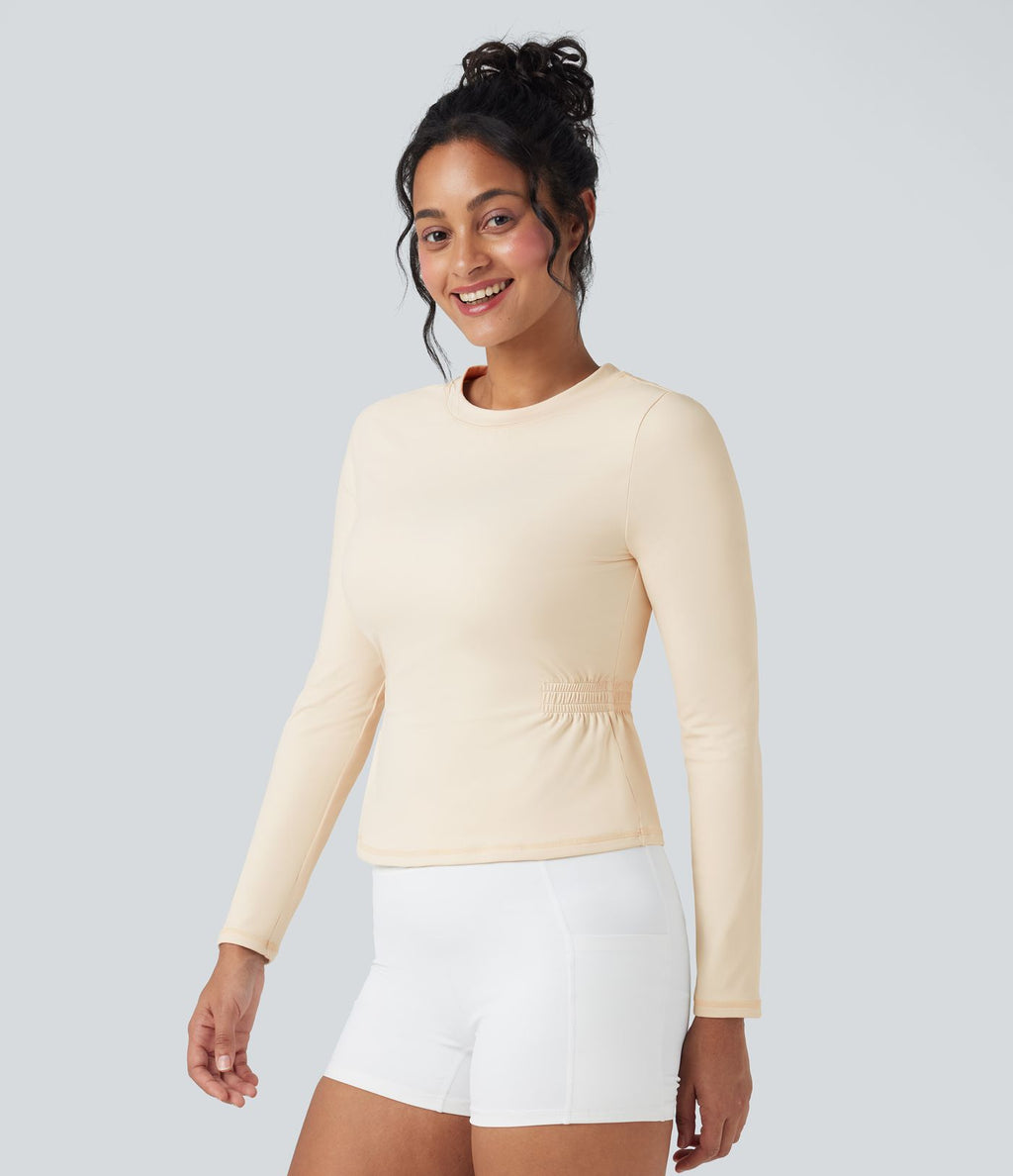 Haut de sport yoga SoftlyZero™ Plush manches longues froncé