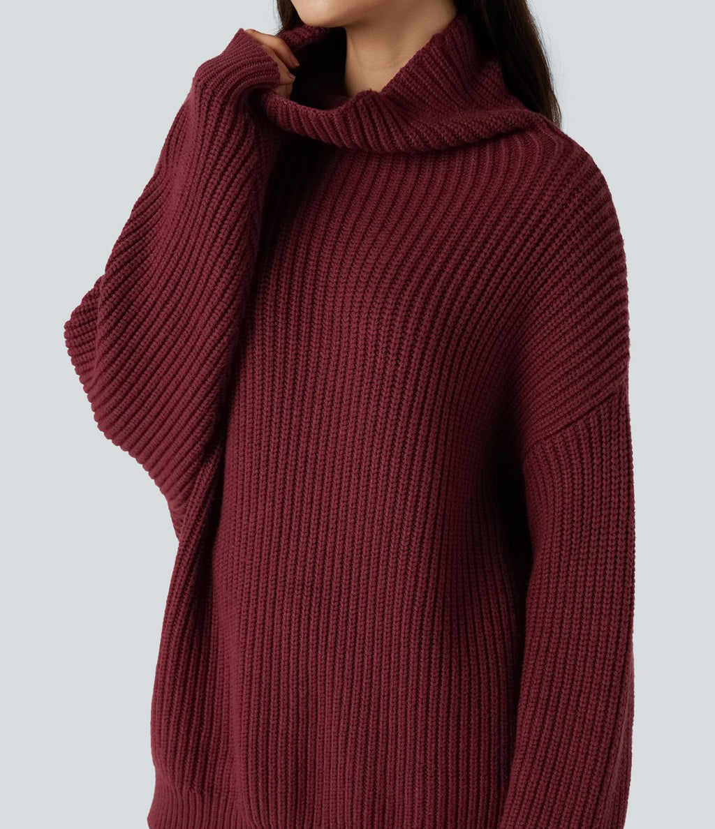 Pull col montant manches longues