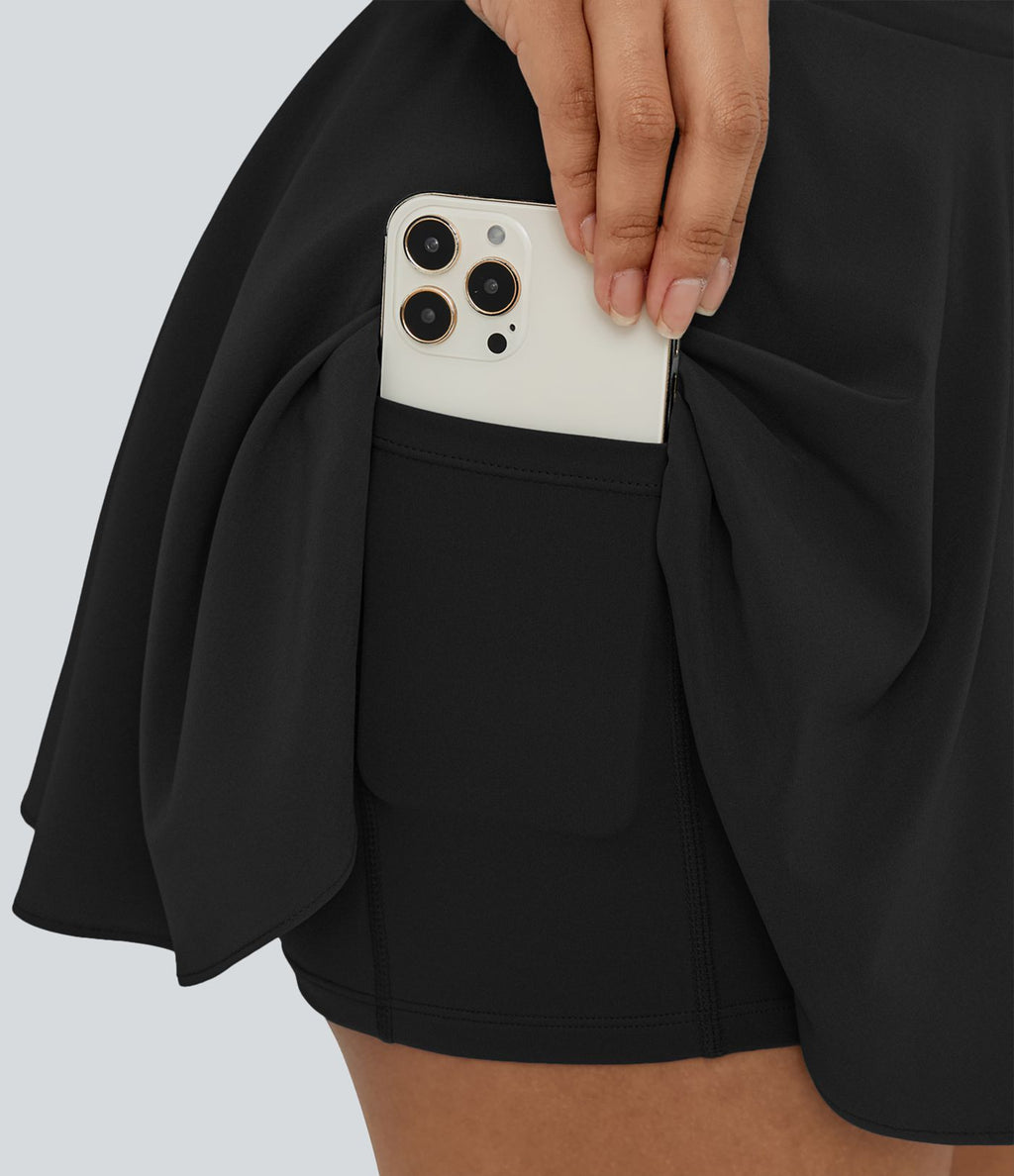 Breezeful™ Jupe Évasée Casual Taille Haute 2 en 1 Poche Latérale Séchage Rapide