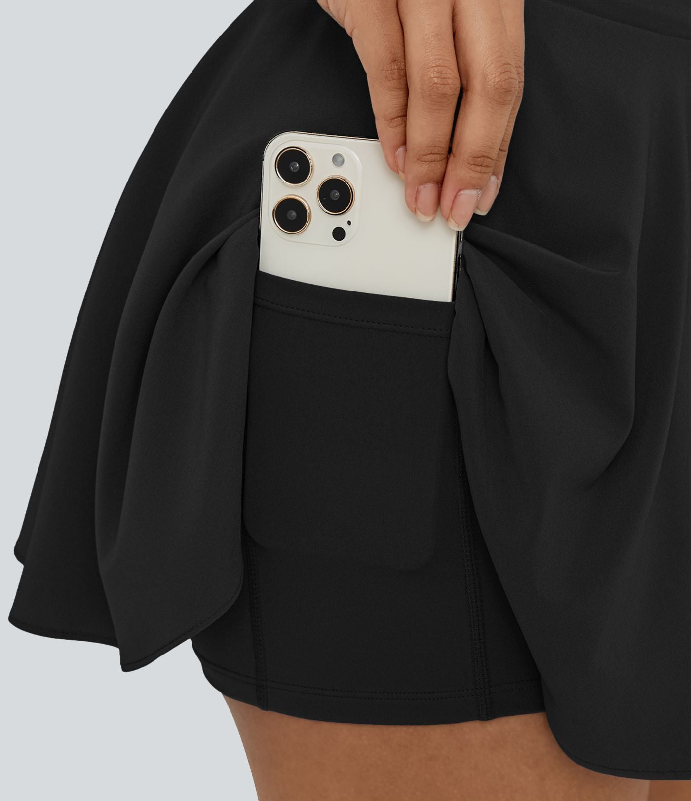 Breezeful™ Jupe Évasée Casual Taille Haute 2 en 1 Poche Latérale Séchage Rapide