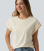 T-shirt casual à col rond et manches courtes