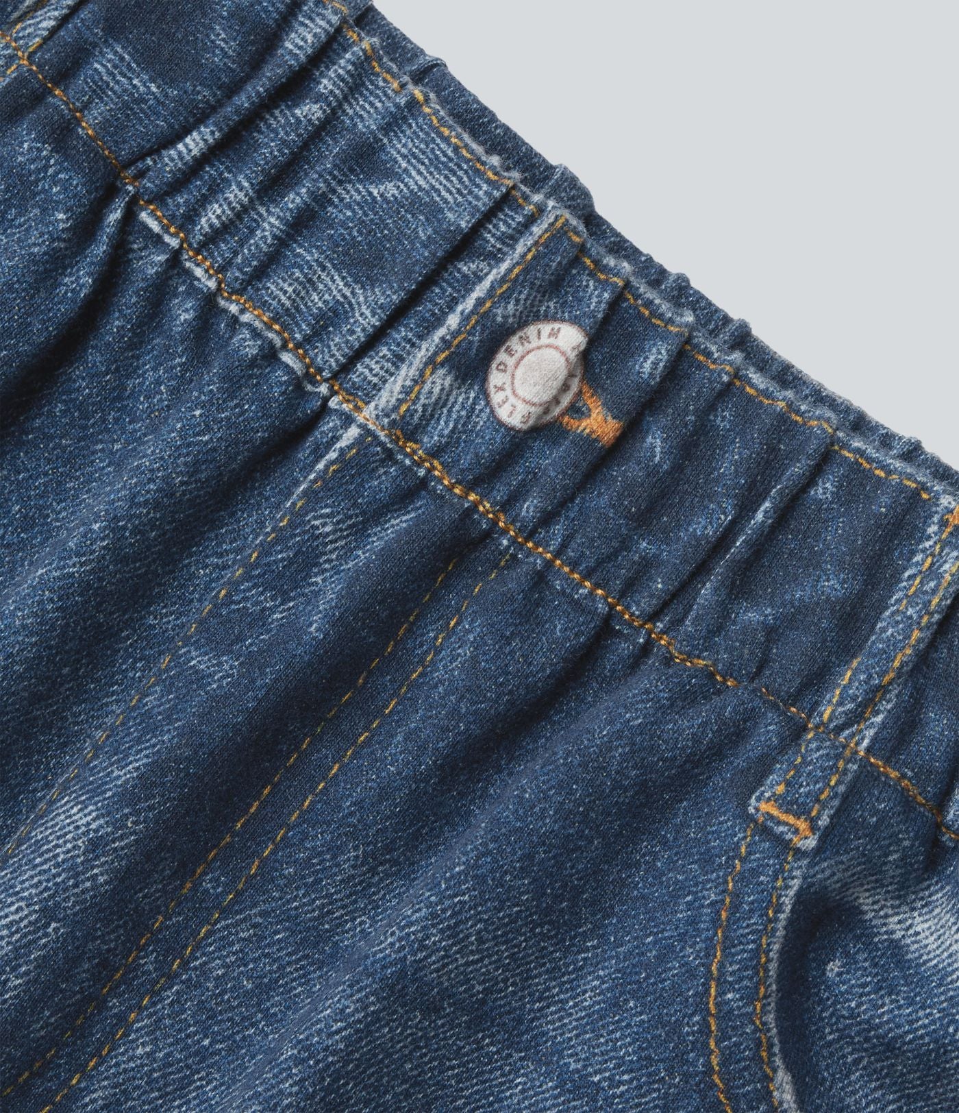 Jogging taille haute en molleton French Terry imprimé jean avec poches
