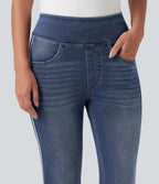 Jean flare Halara Flex™ taille haute délavé à rayures avec poches