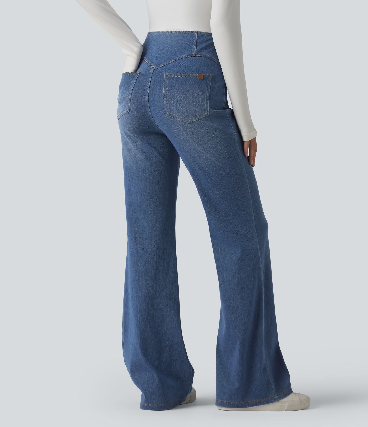 Halara Flex™ Jean évasé casual taille haute ventre plat avec poches