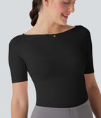 Combinaison de travail lissante décolleté bateau avec bretelles de jambe ajustables sans couture OneForm Seamless Flow - Easy Peasy